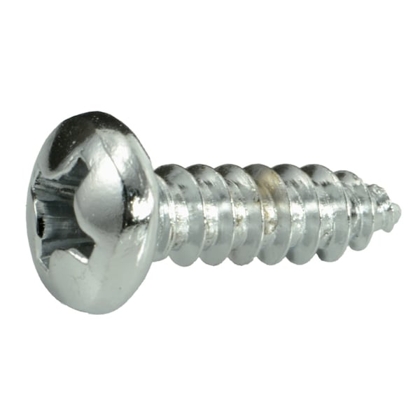 Midwest Fastener Sheet Metal Screw, #12 x 3/4 in, Chrome Plated Steel Pan Head Phillips Drive, 8 PK 34696 - main